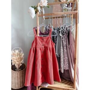 Pumpkin Spice Harvest Corduroy Fit + Flare Button Front Dress 3T/4T